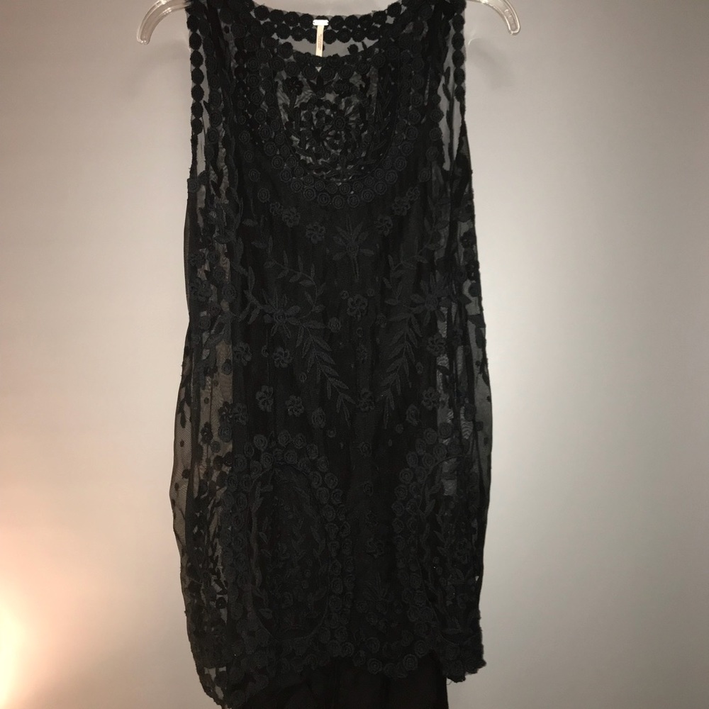 Free People black lace sleeveless dress